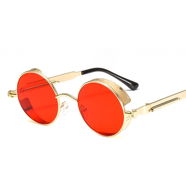 2019 New Gothic Steampunk Sunglasses Men Metal Round