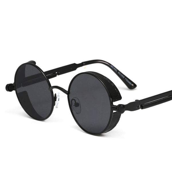 2019 New Gothic Steampunk Sunglasses Men Metal Round