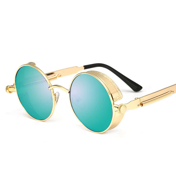 2019 New Gothic Steampunk Sunglasses Men Metal Round