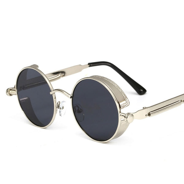 2019 New Gothic Steampunk Sunglasses Men Metal Round