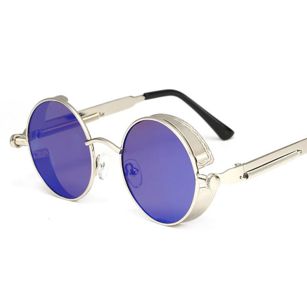 2019 New Gothic Steampunk Sunglasses Men Metal Round