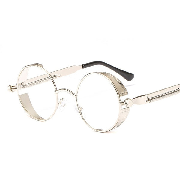 2019 New Gothic Steampunk Sunglasses Men Metal Round