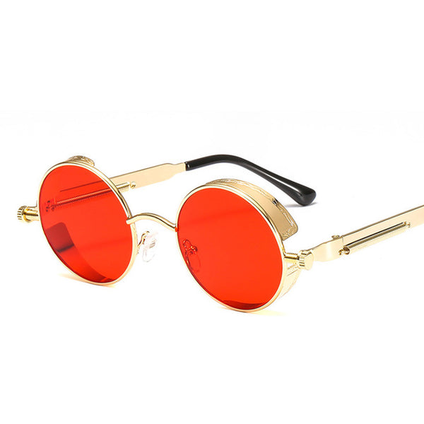 2019 New Gothic Steampunk Sunglasses Men Metal Round